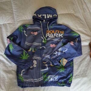 South Park X Towelie  Members Only Purple Windbreaker Jacket  Graphic Unisex S